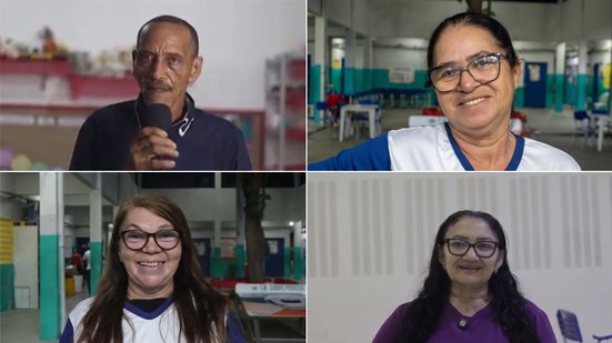Quatro educandos 50+ contam os desafios que os levaram a deixar a escola na infância e retomar na vida adulta - Montagem/Divulgação Instituto Paulo Freire