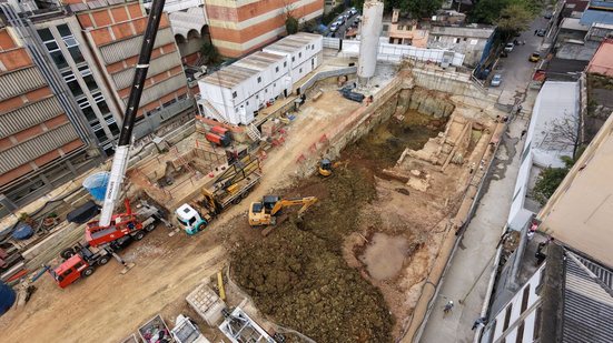 Achados arqueológicos não impedem o prosseguimento das obras da estação - Willian Moreira/Ato Press/Estadão Conteúdo