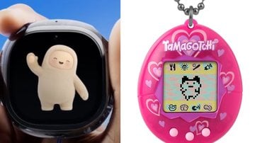 A analogia com o Tamagotchi se deve tanto ao formato físico quanto ao conceito de ter um "companheiro" digital sempre à mão - Divulgação/Meta/Tamagotchi