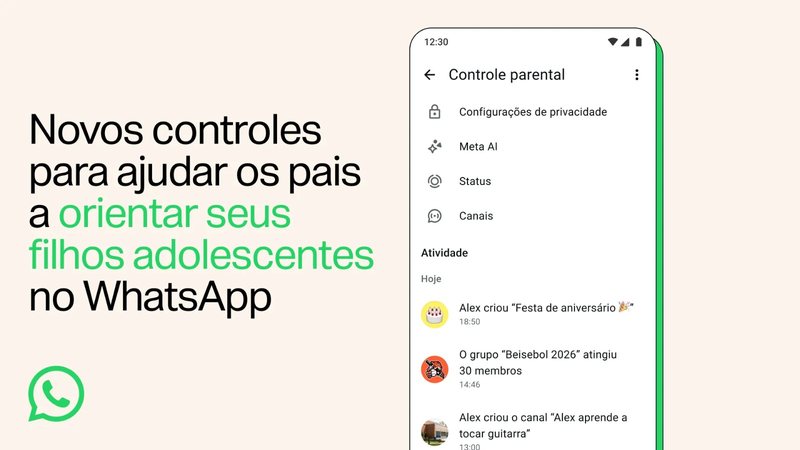 Novas opções são uma versão menos rígida das regras de controle para crianças no aplicativo - Divulgação/WhatsApp