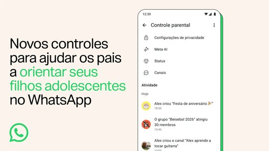 Novas opções são uma versão menos rígida das regras de controle para crianças no aplicativo - Divulgação/WhatsApp