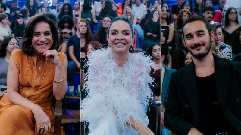 Totia Meireles, Claudia Ohana e Filipe Bragança no ‘Altas Horas’ deste sábado - Divulgação/Globo