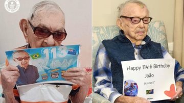 João Marinho Neto (Brasil) e Ken Weeks (Austrália) trocaram mensagens de parabéns no mesmo dia do aniversário - Reprodução/Guiness
