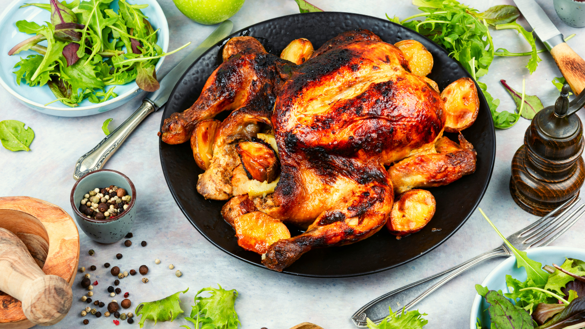 Frango assado com maionese