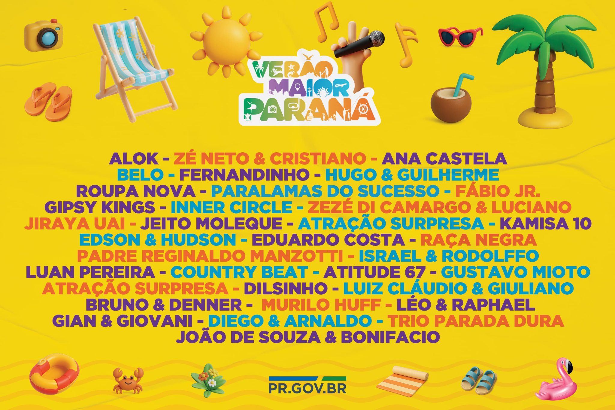 Programação do Verão Maior Paraná