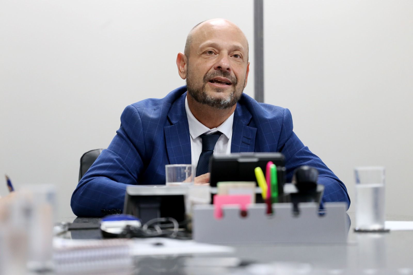 O Presidente do INSS Gilberto Waller Jr. participa de coletiva