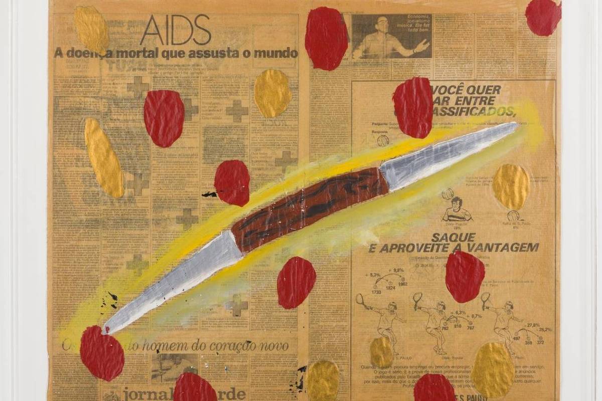 A obra Saque e aproveite a vantagem, de Leonilson, em exibição no Museu da Diversidade Sexual, em São Paulo, integra o acervo da Pinacoteca - Foto: Divulgação