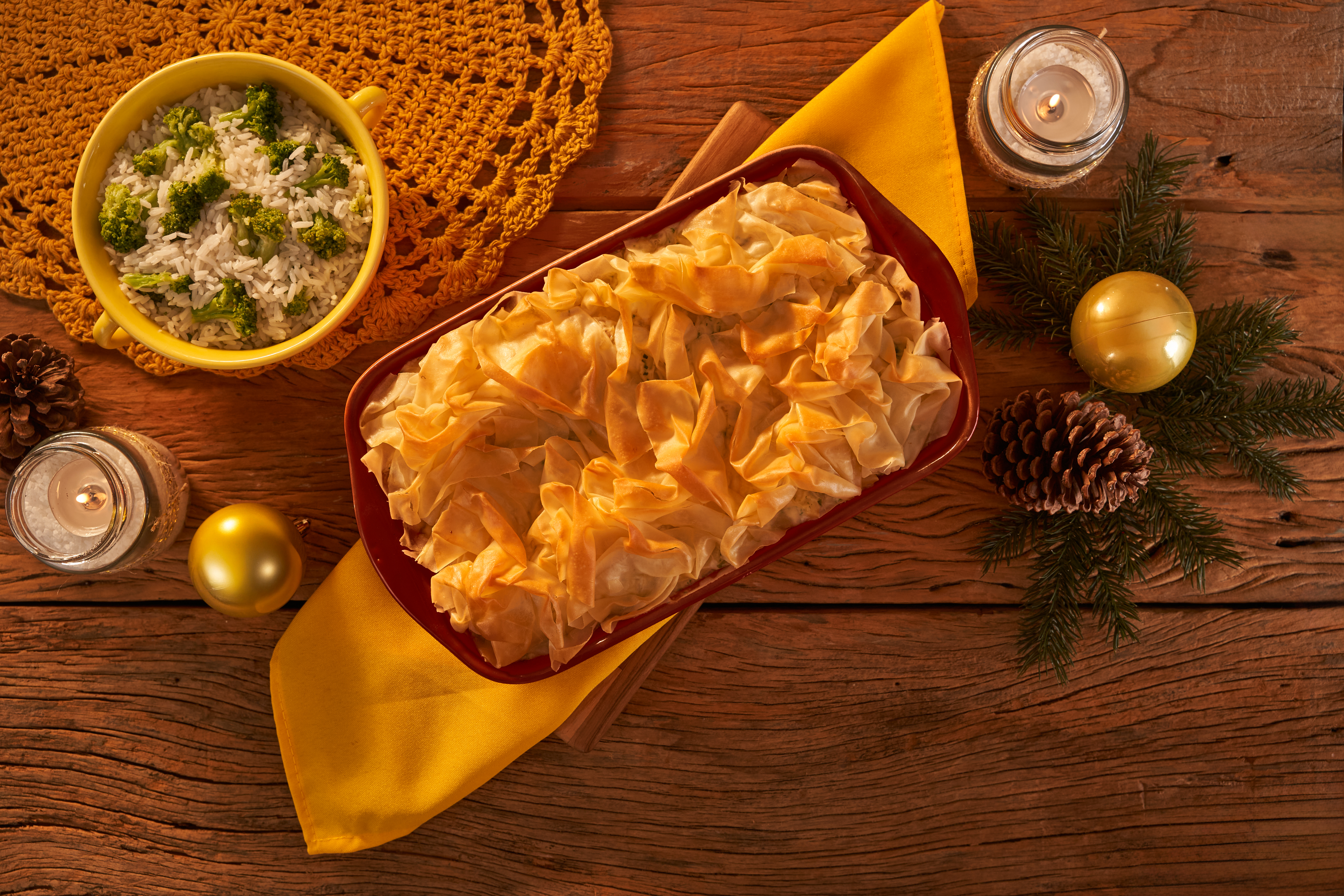 Bacalhau crocante com mandioca