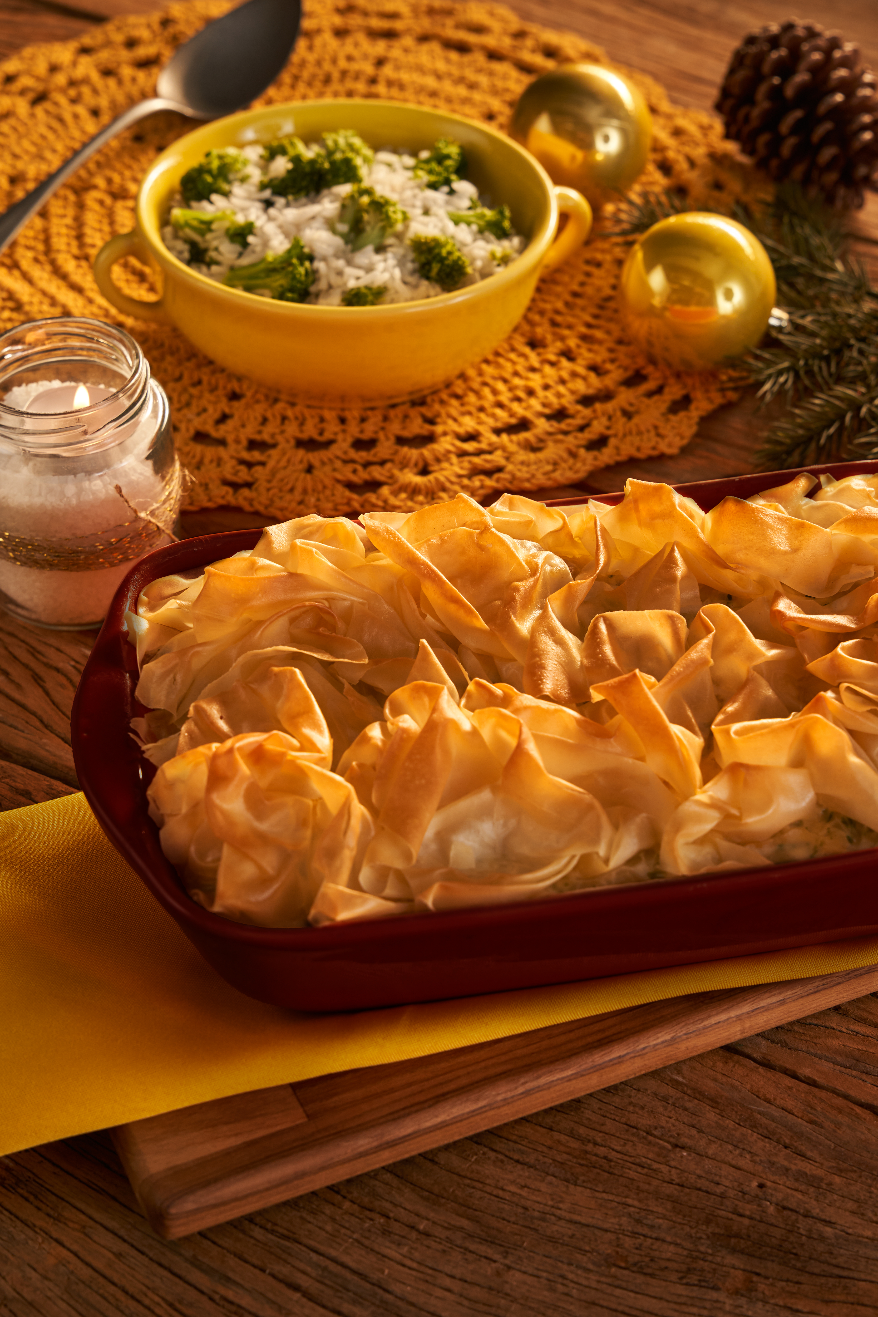 Bacalhau crocante com mandioca