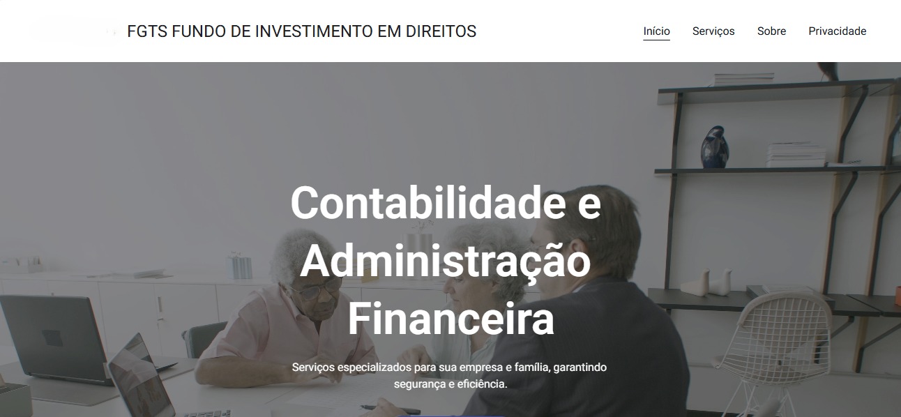 Imagem do site falso