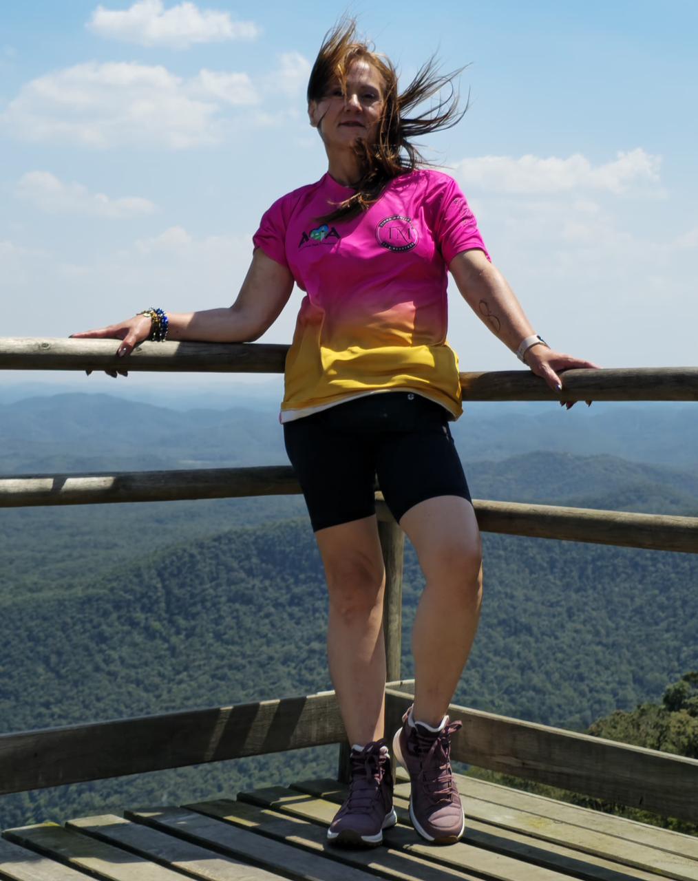 A guia turística Cristina Lima, 48 anos, no Mirante de Paranapiacaba