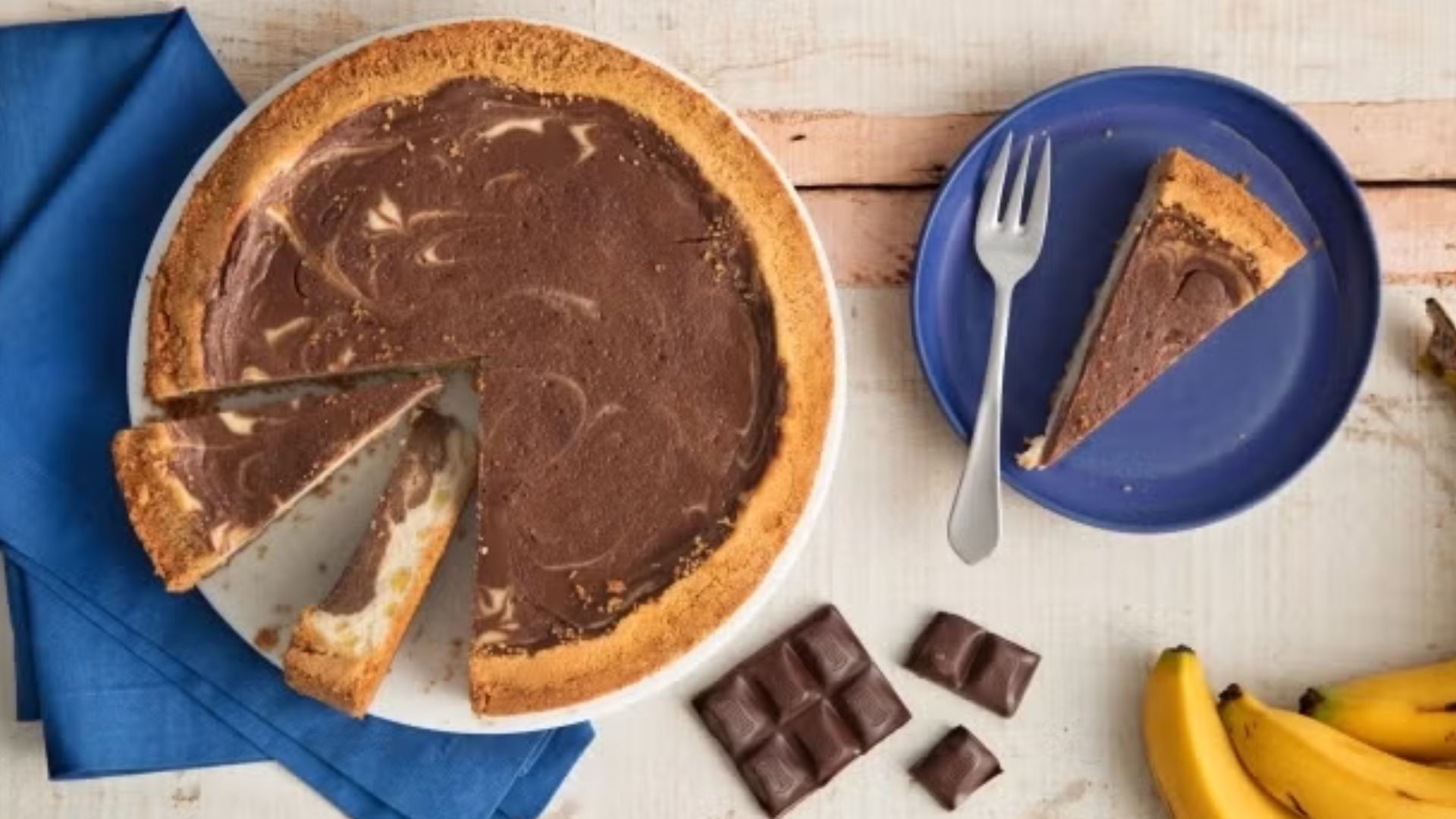 Cheesecake de Banana com Chocolate para o Dia das Mães