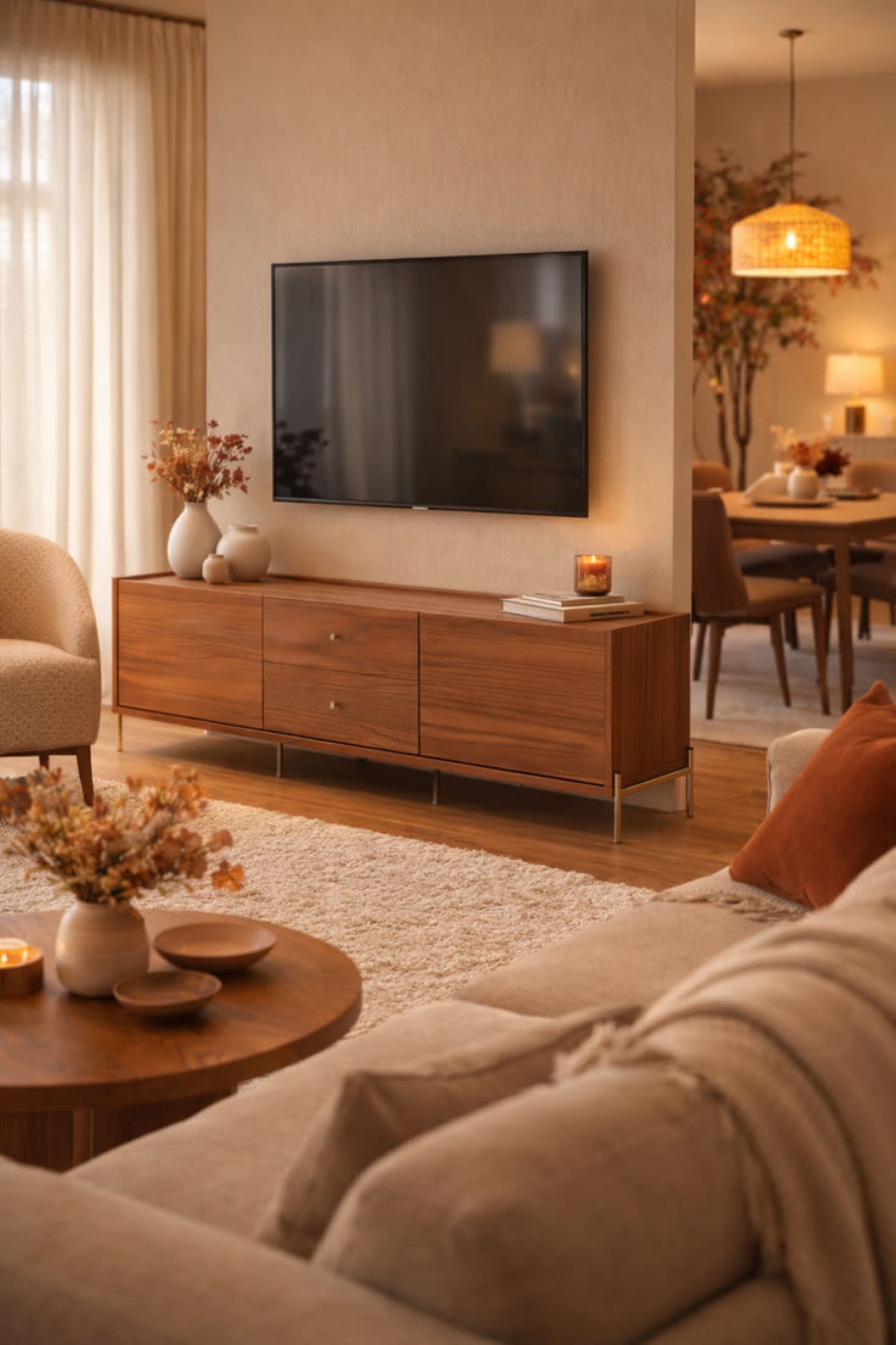 Casa com as cores do outono