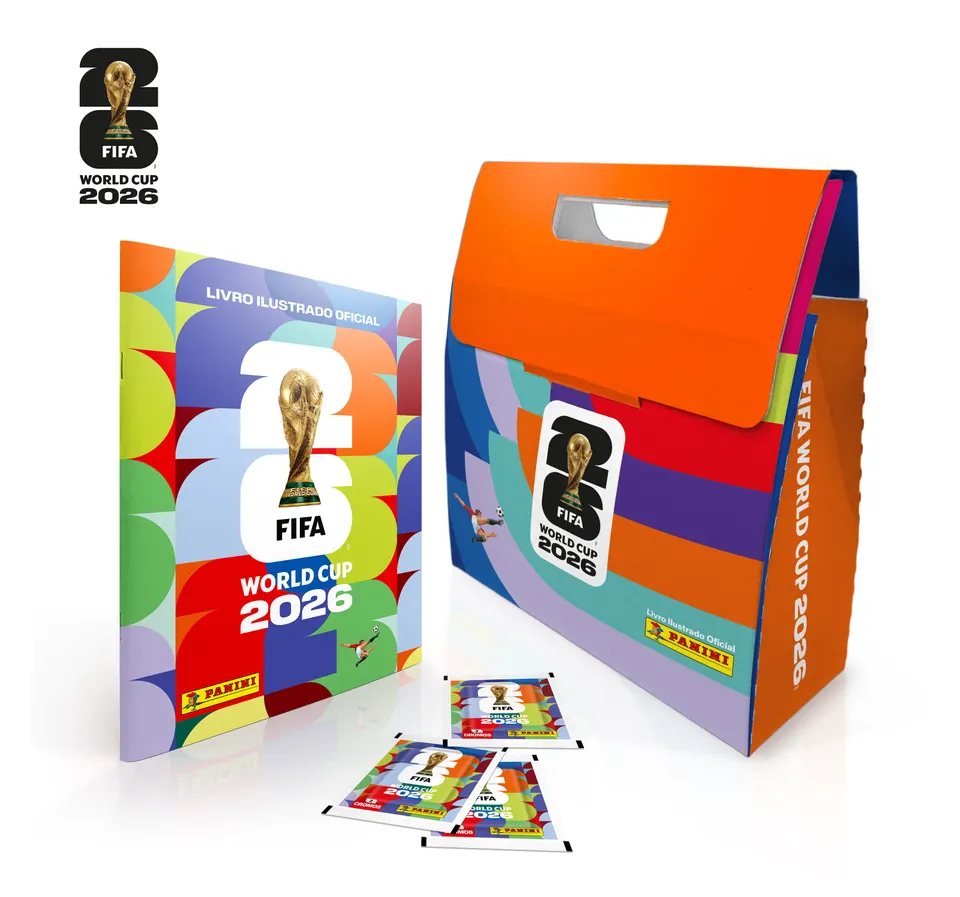 Box especial reúne álbum com capa cartão e 30 envelopes de figurinhas oficiais da FIFA