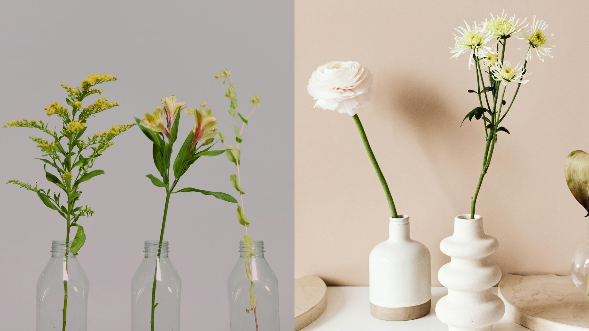 Arranjos minimalistas trazem um visual mais leve para a decoração