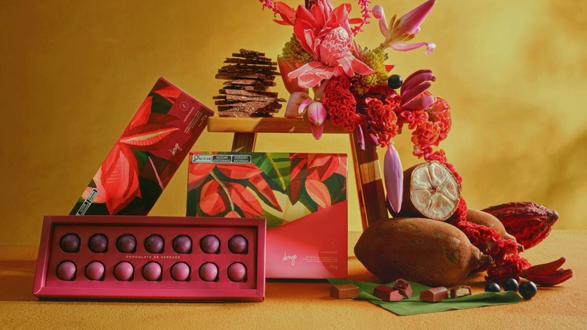 Chocolates Dengo em vários formatos