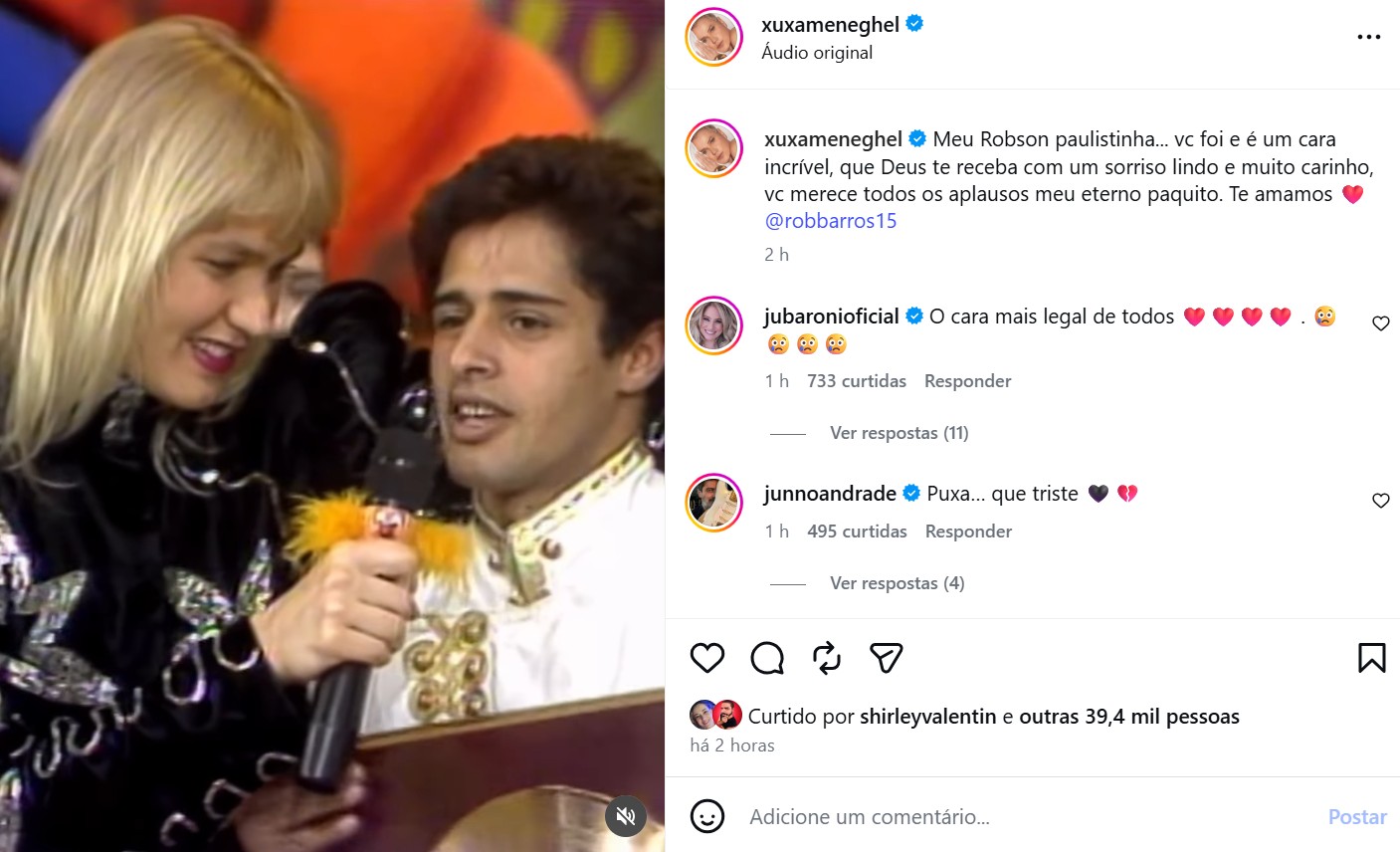 página do instagram da Xuxa