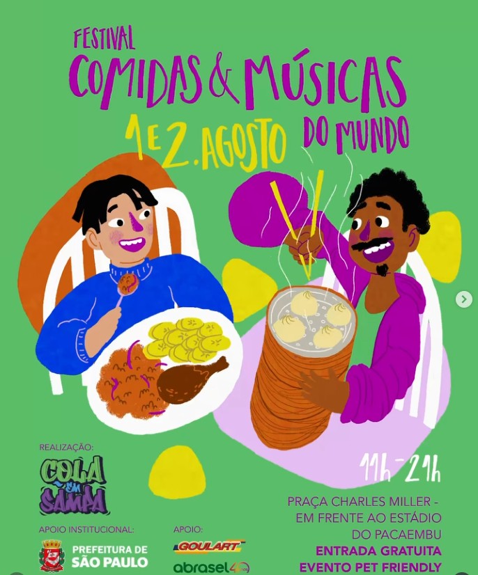 cartaz do evento Comidas e Músicas do Mundo