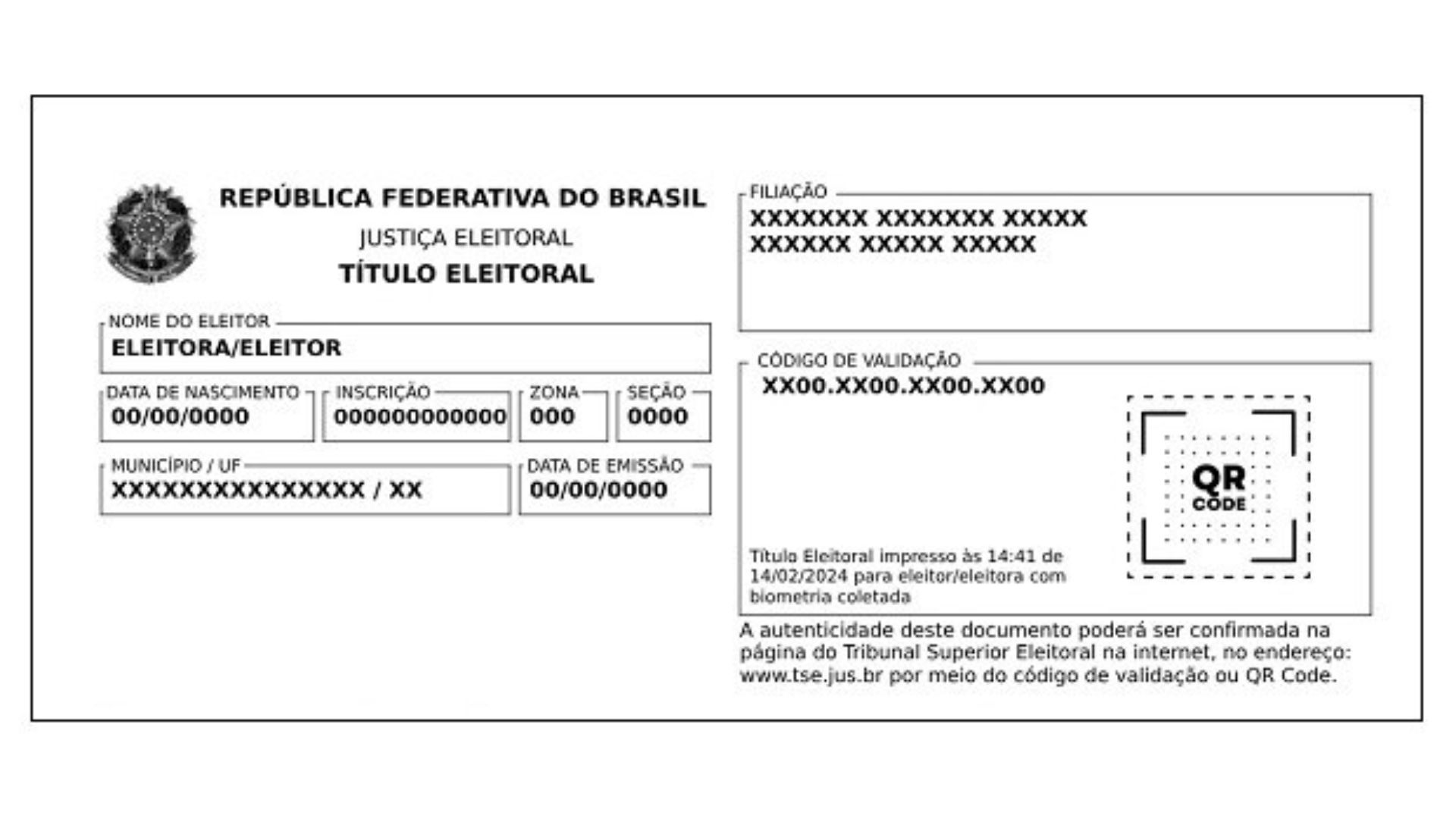 Título de eleitor impresso