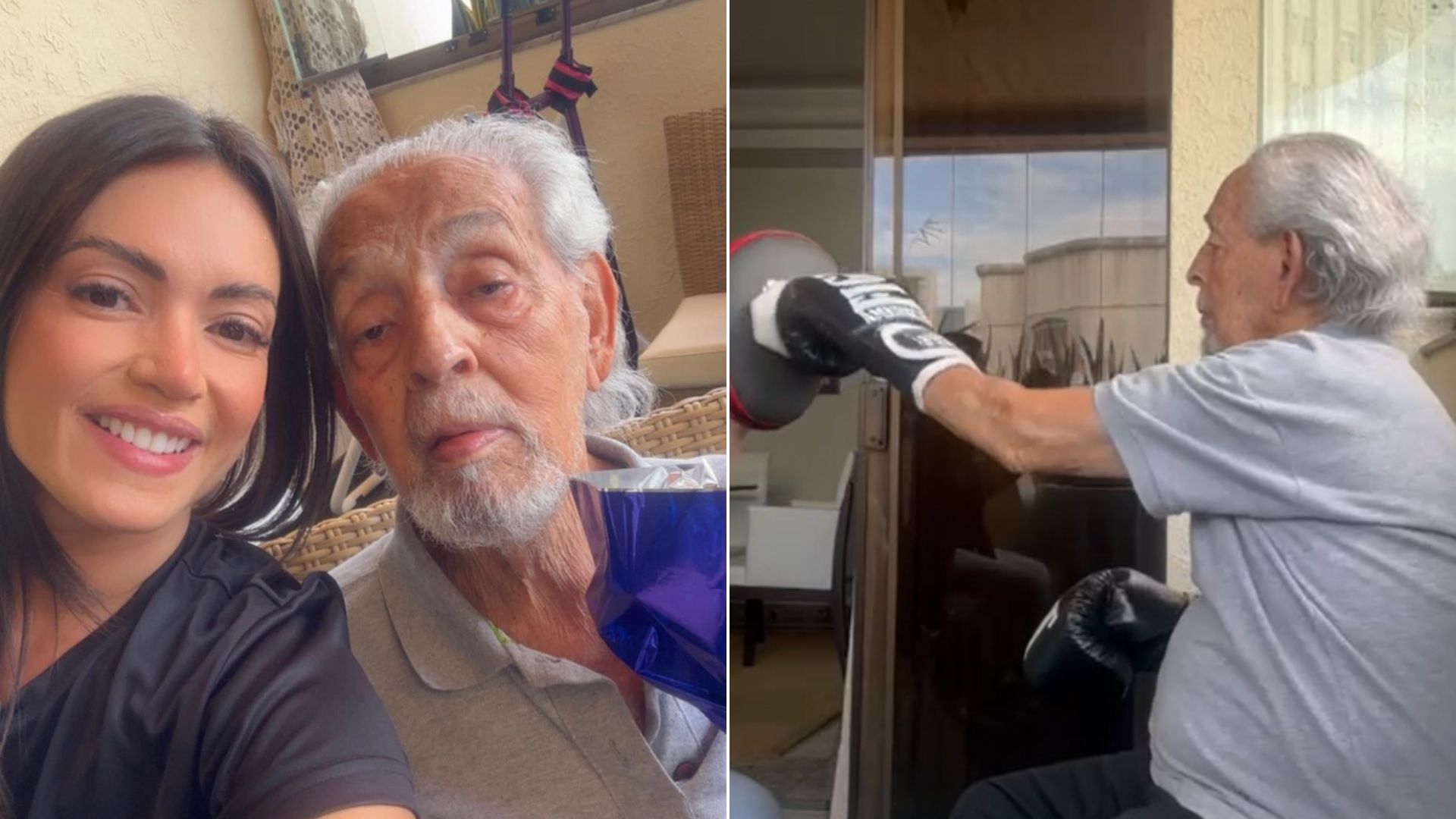 A educadora física Maíra Viana utiliza exercícios inspirados no boxe na fisioterapia de idosos