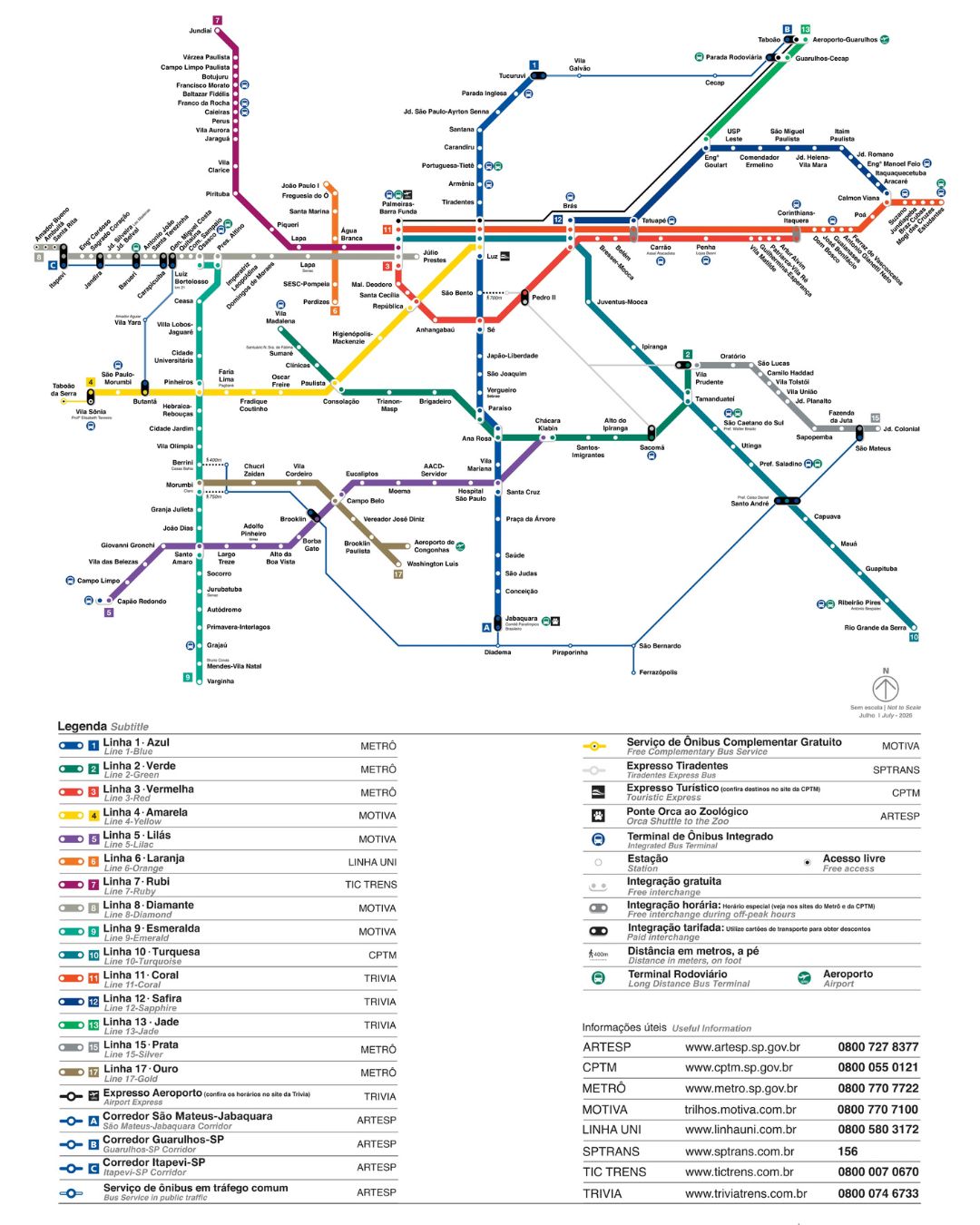 Mapa do Transporte Metropolitano em 2026