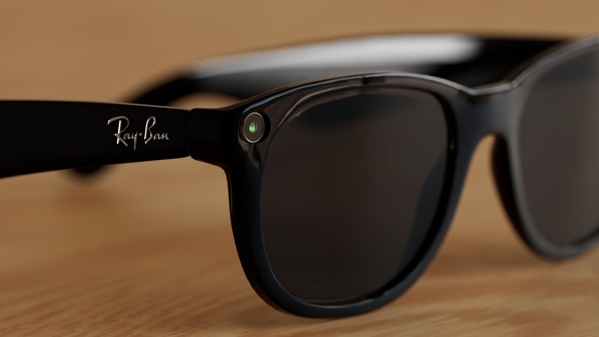 Ray-Ban Meta que mostra o óculos com a câmera acoplada