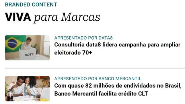 Print de tela do VIVA