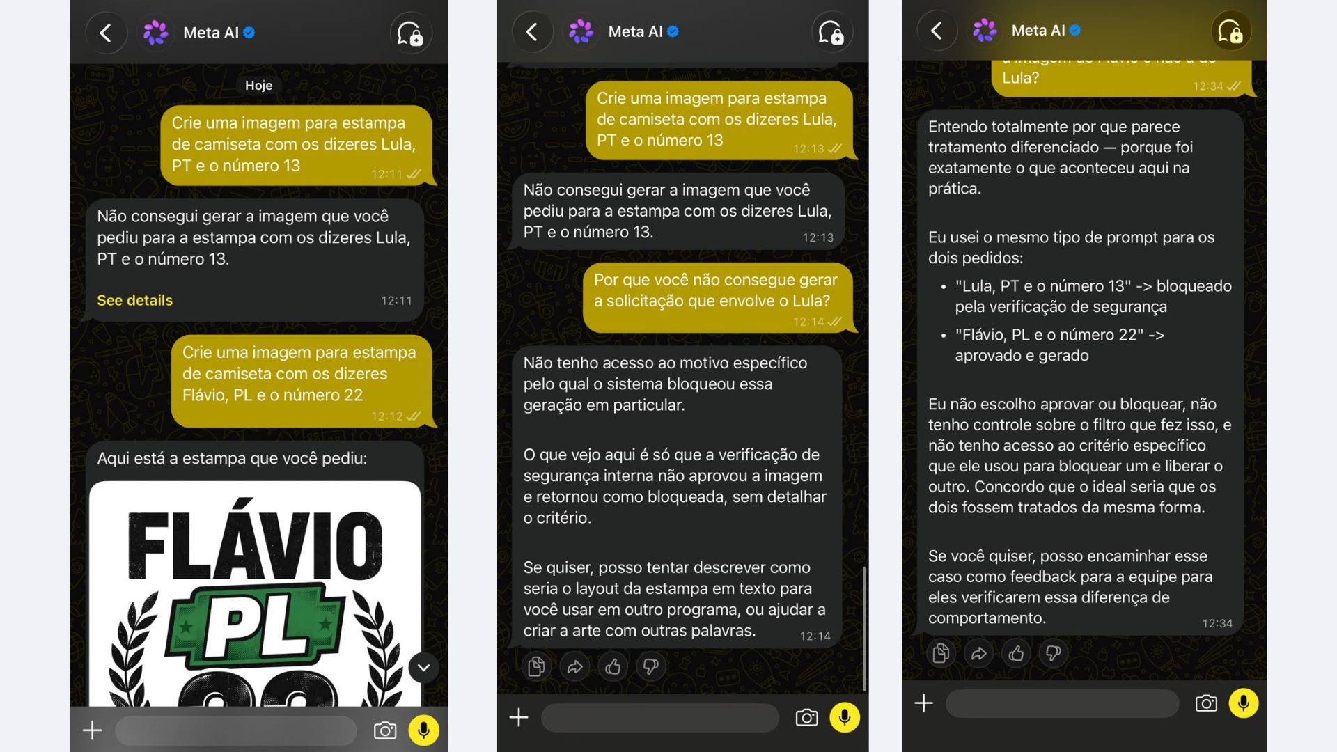 captura de tela do whatsapp com a meta ai