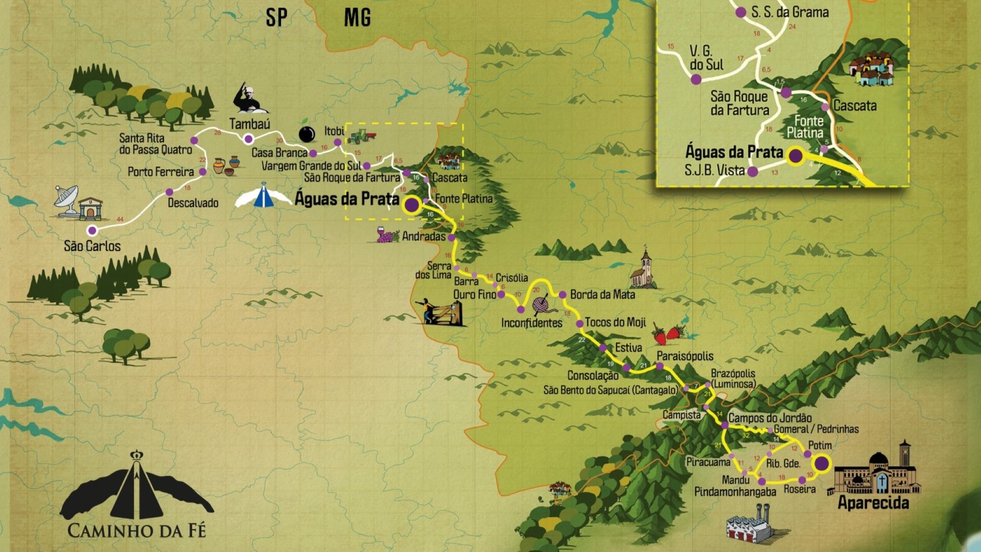 Mapa Caminho da Fé