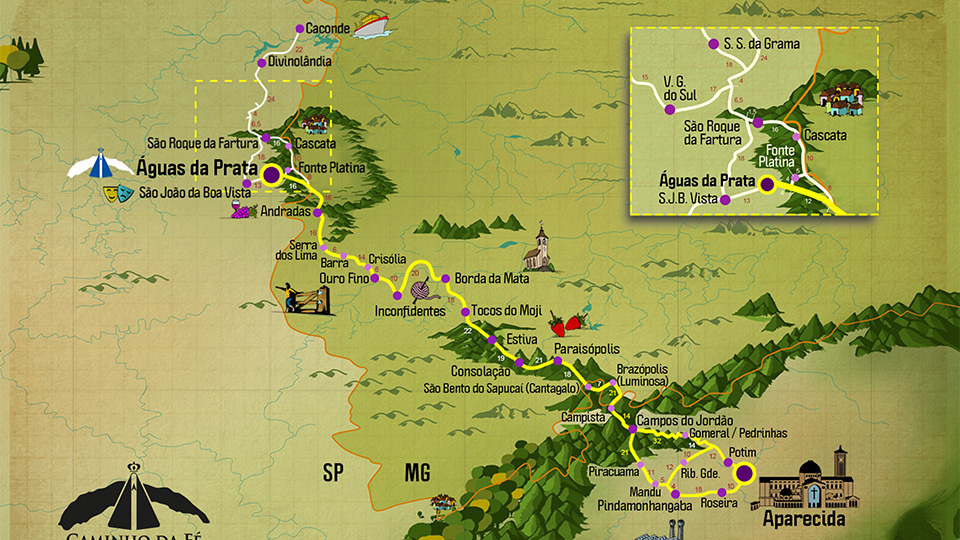 Mapa Caminho da Fé