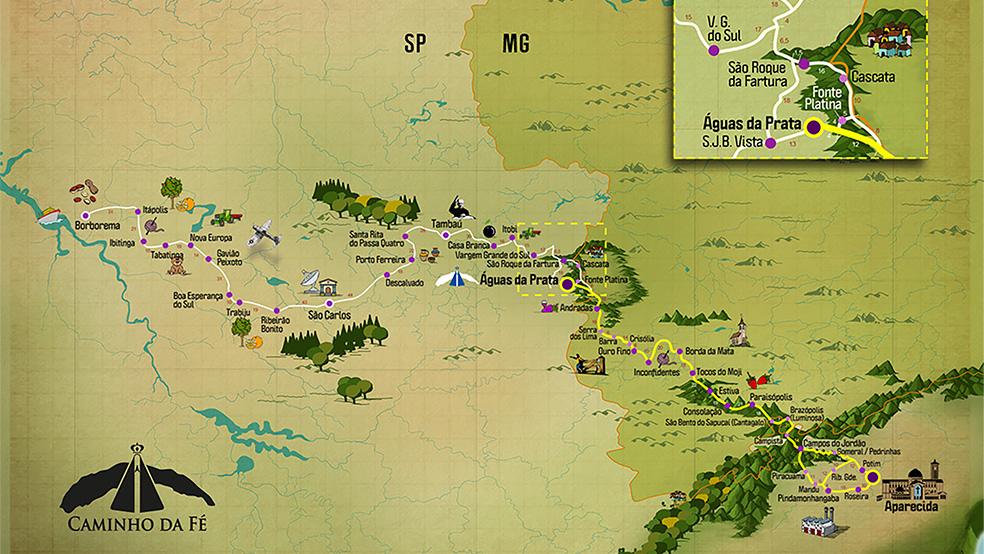Mapa Caminho da Fé
