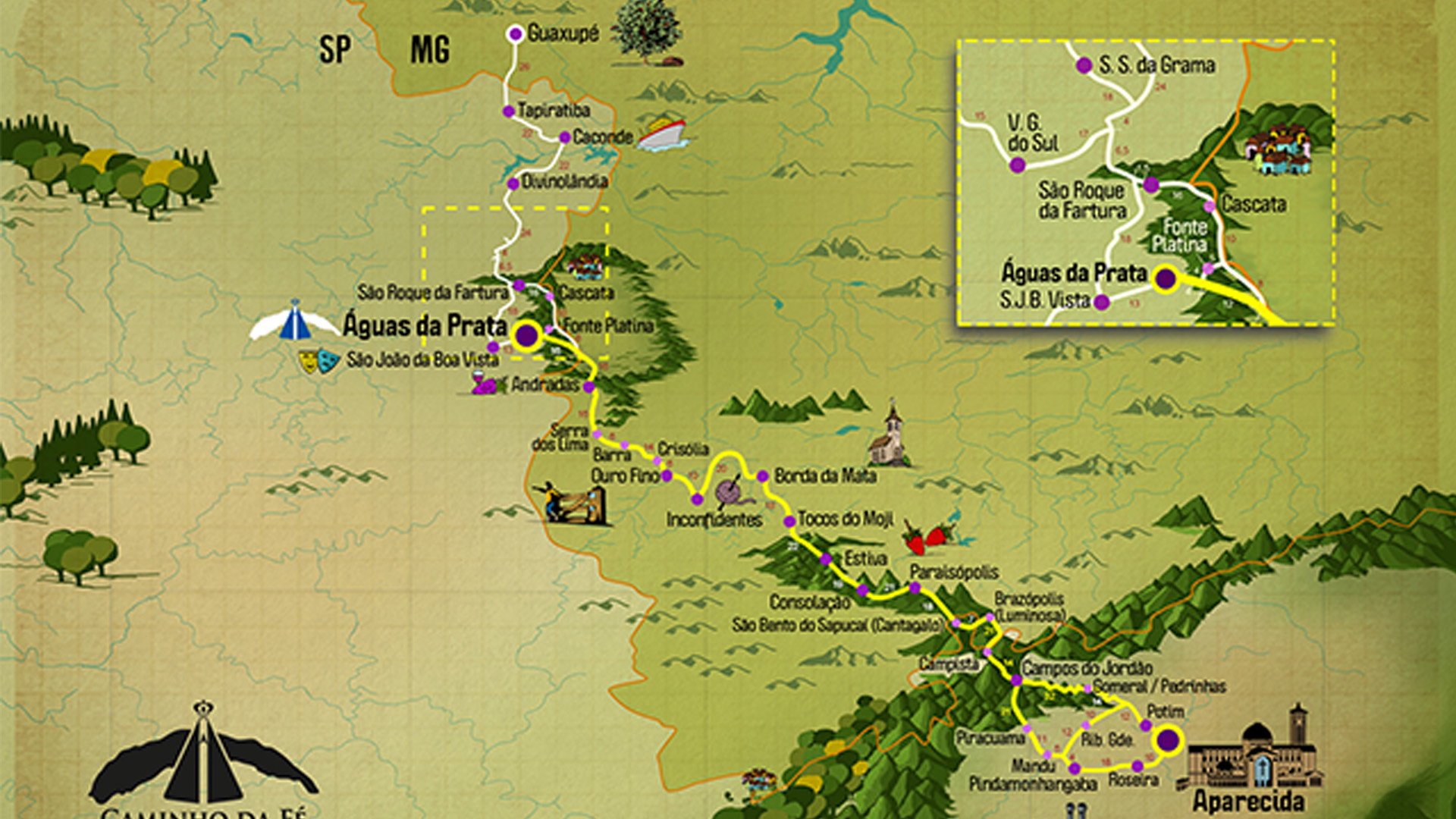 Mapa Caminho da Fé