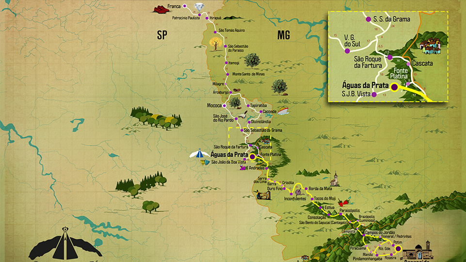 Mapa Caminho da Fé