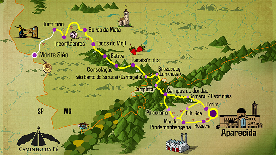 Mapa Caminho da Fé