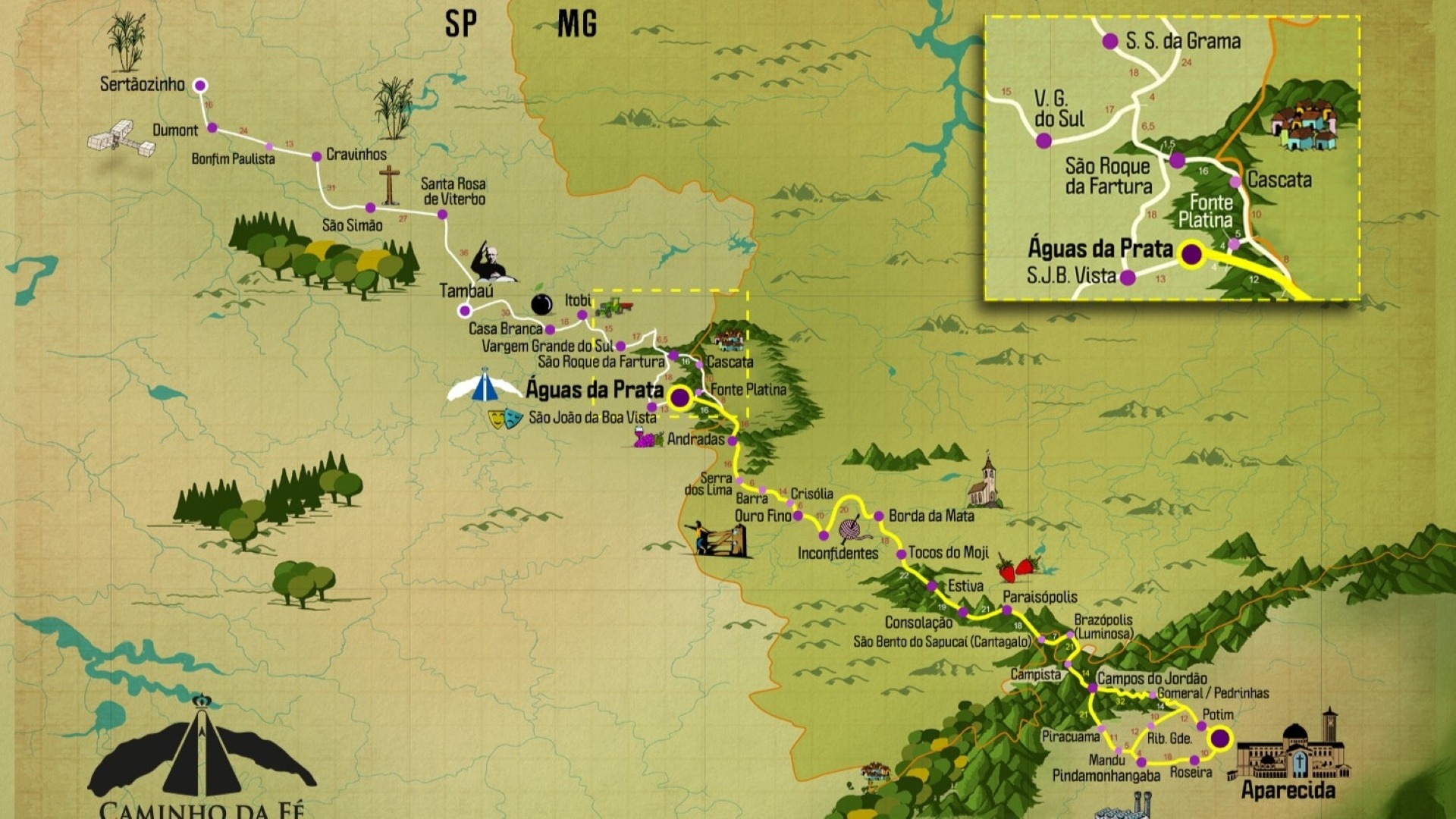 Mapa Caminho da Fé