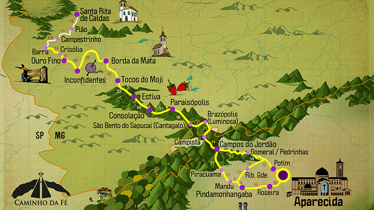 Mapa Caminho da Fé